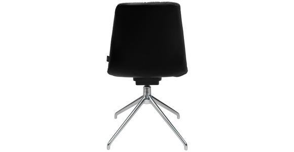 STUHL in Aluminium Echtleder pigmentiert Metall, Leder - Schwarz/Alufarben, Design, Leder/Metall (46/81,5-84,5/55cm) - Johann Jakob