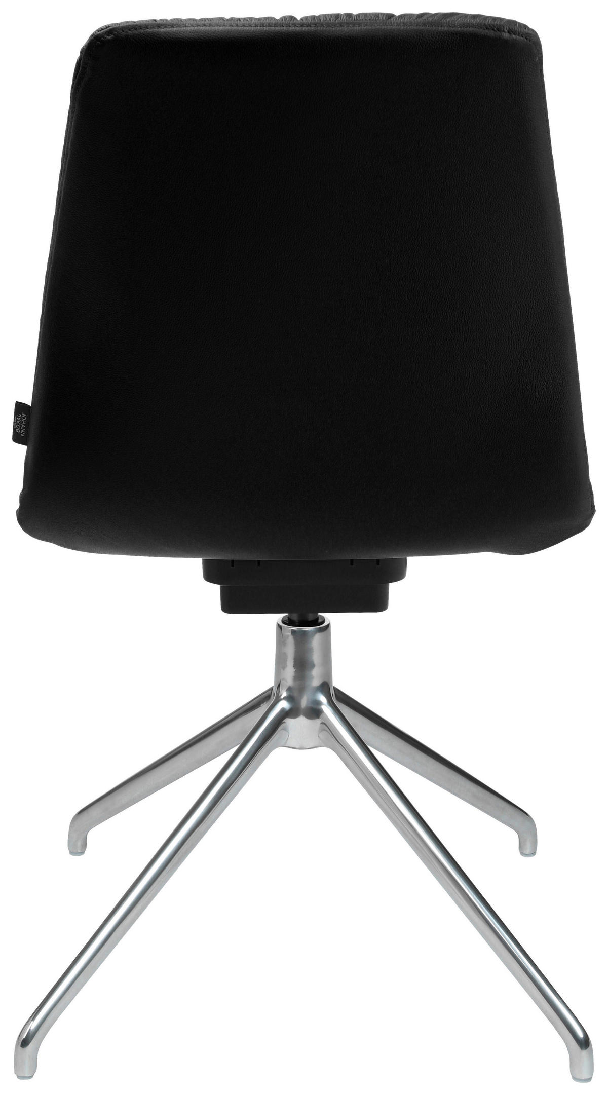 STUHL Echtleder Schwarz, Alufarben  - Schwarz/Alufarben, Design, Leder/Metall (46/81,5-84,5/55cm) - Johann Jakob