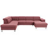 WOHNLANDSCHAFT in Webstoff Hellrot  - Hellrot/Silberfarben, Design, Textil/Metall (226/320/168cm) - Xora