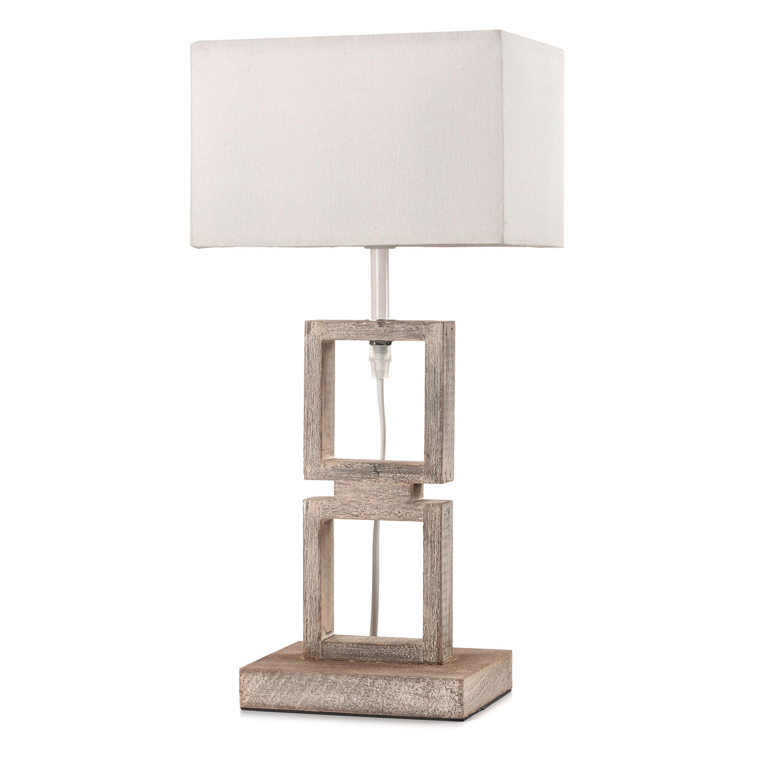 TISCHLEUCHTE 22/15,5/40 cm   - Grau, Design, Holz/Textil (22/15,5/40cm)