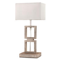 TISCHLEUCHTE 22/15,5/40 cm   - Grau, Design, Holz/Textil (22/15,5/40cm)