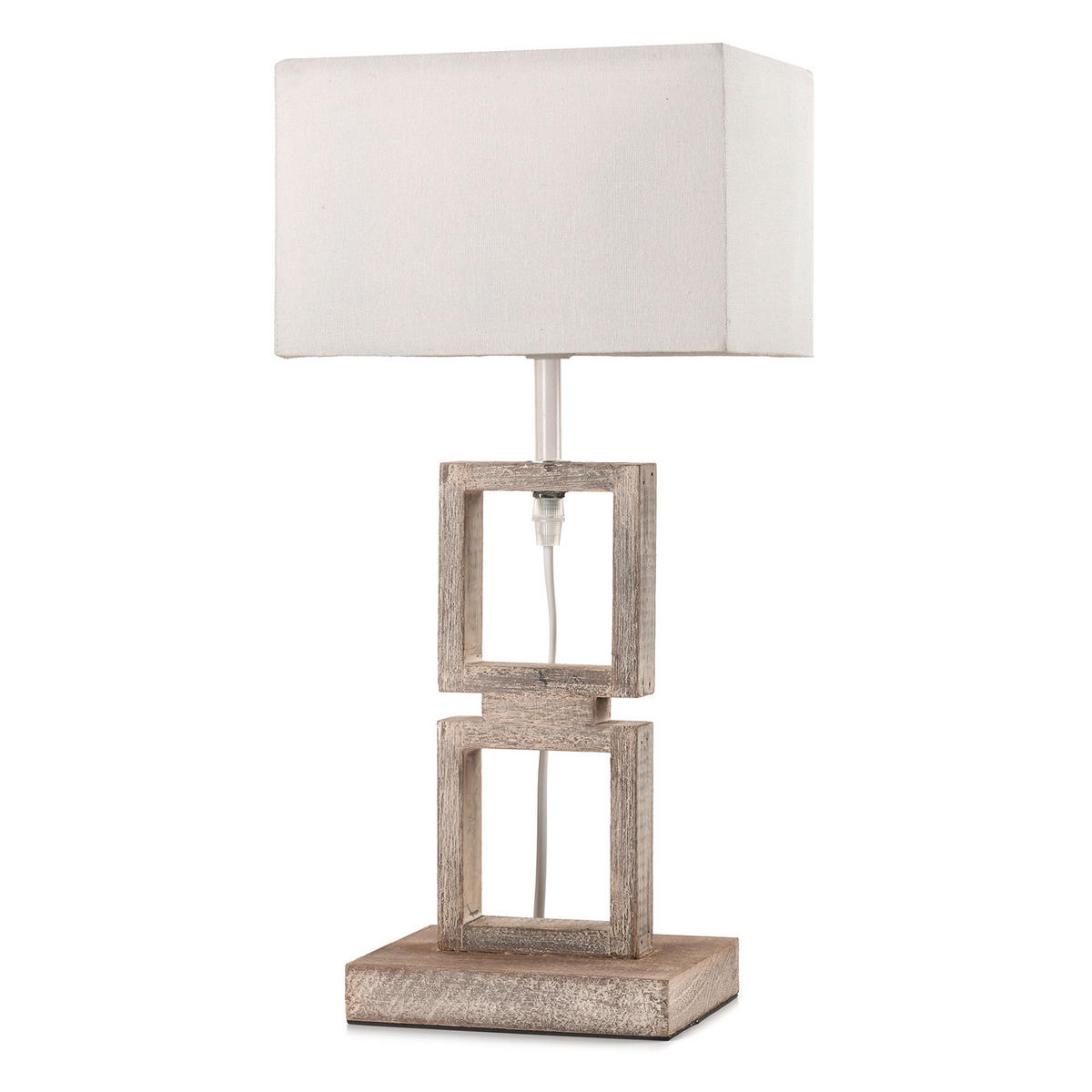 TISCHLEUCHTE 22/15,5/40 cm   - Grau, Design, Holz/Textil (22/15,5/40cm)