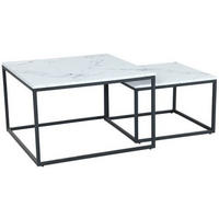 COUCHTISCH in Metall, Holzwerkstoff  - Schwarz/Weiß, Design, Holzwerkstoff/Metall (80/50/80cm) - MID.YOU