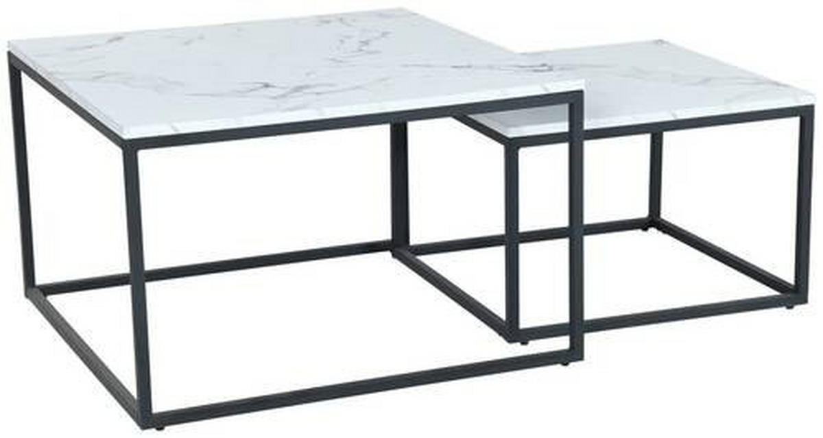 COUCHTISCH in Metall, Holzwerkstoff  - Schwarz/Weiß, Design, Holzwerkstoff/Metall (80/50/80cm) - MID.YOU