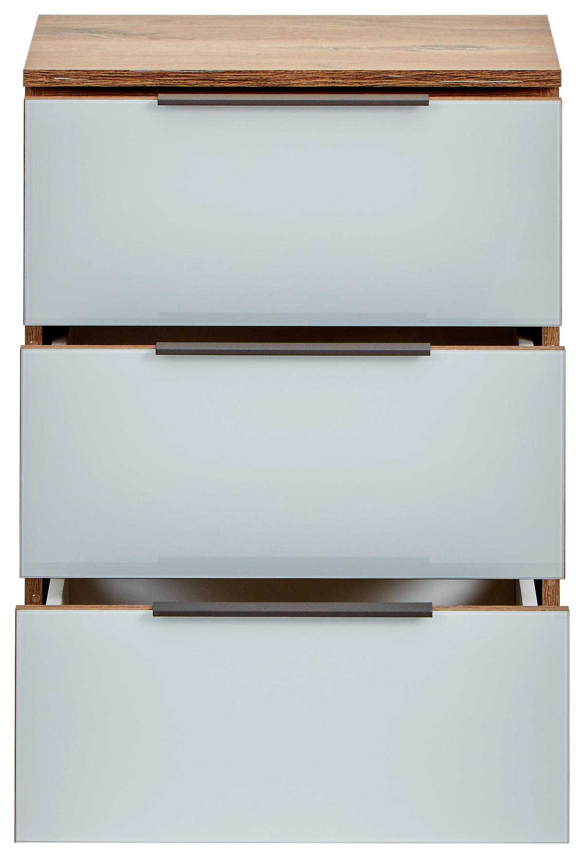 KOMÓD 45,1/61,4/40 cm  - krómszínű/tölgyfa színű, Design, műanyag/faalapú anyag (45,1/61,4/40cm) - Voleo