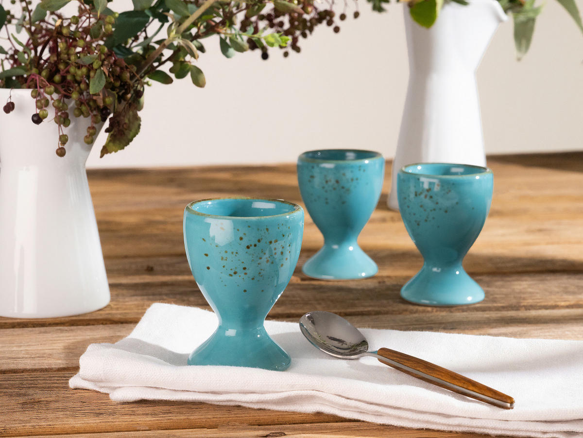 EIERBECHERSET Keramik  - Türkis, Trend, Keramik (5,5cm) - Creatable