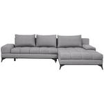 WOHNLANDSCHAFT  in Webstoff Grau  - Schwarz/Grau, Design, Textil/Metall (315/212cm) - Carryhome