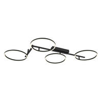 DECKENLEUCHTE    113/66/12 cm  - Schwarz, Trend, Kunststoff/Metall (113/66/12cm) - Collett's Monde