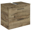WASCHBECKENUNTERSCHRANK 60/49,8/38,3 cm  - Eiche dunkel/Chromfarben, KONVENTIONELL, Holzwerkstoff/Metall (60/49,8/38,3cm) - Sadena