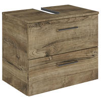 WASCHBECKENUNTERSCHRANK 60/49,8/38,3 cm  - Eiche dunkel/Chromfarben, KONVENTIONELL, Holzwerkstoff/Metall (60/49,8/38,3cm) - Sadena