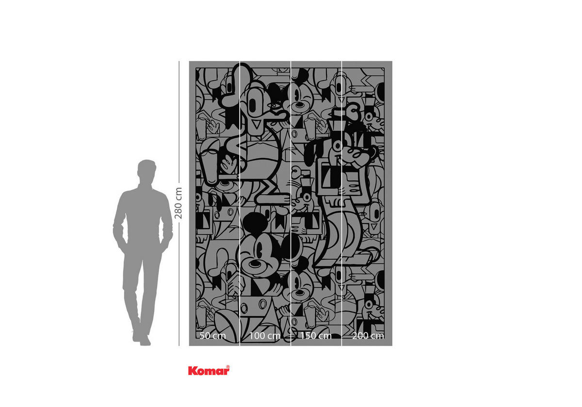 FOTOTAPETE  - Schwarz/Weiß, Trend, Textil (200/280cm) - Xora