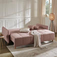 SCHLAFSOFA  mit Rücken echt Webstoff Rosa  - Eichefarben/Rosa, Design, Holz/Textil (227/98/113cm) - Carryhome