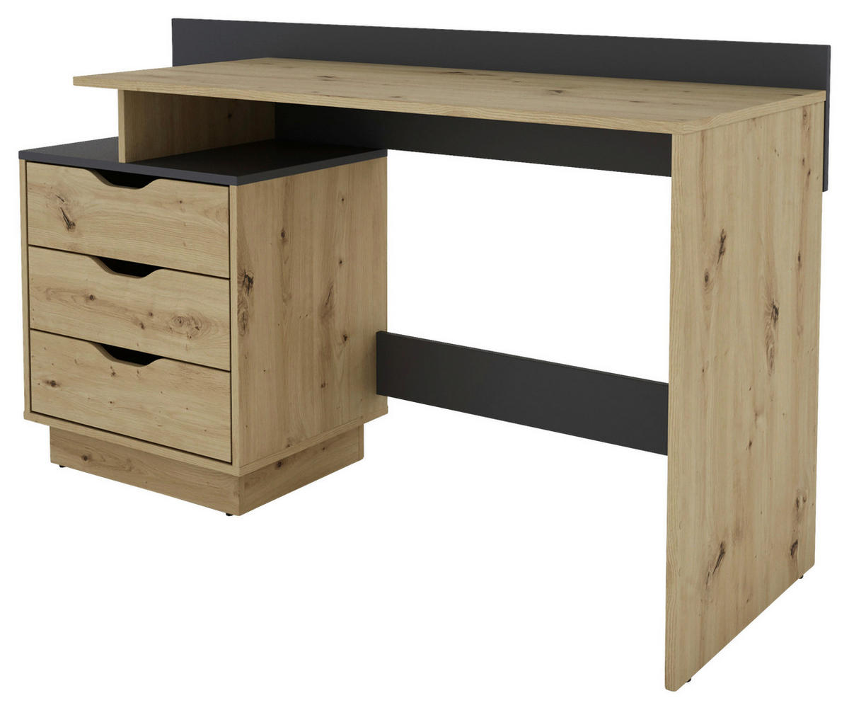 SCHREIBTISCH 138/51,5/83,5 cm  in Eiche Artisan, Anthrazit  - Anthrazit/Eiche Artisan, MODERN, Holzwerkstoff (138/51,5/83,5cm) - MID.YOU