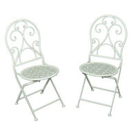 GARTENKLAPPSTUHL-SET in Metall Weiß  - Weiß, Basics, Metall (40/93/40cm) - Gardenson