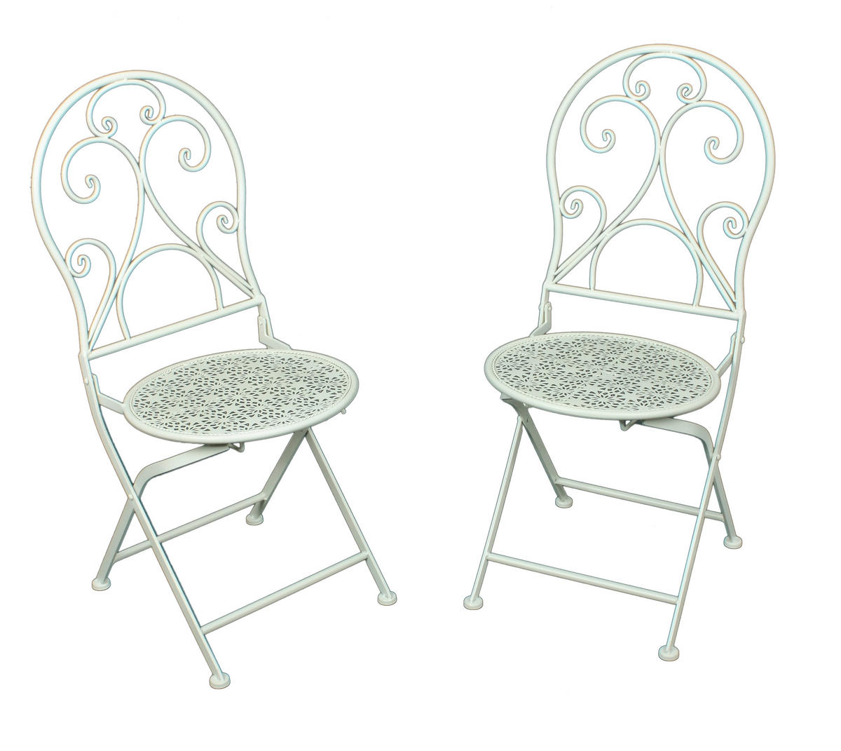 GARTENKLAPPSTUHL-SET in Metall Weiß  - Weiß, Basics, Metall (40/93/40cm) - Gardenson