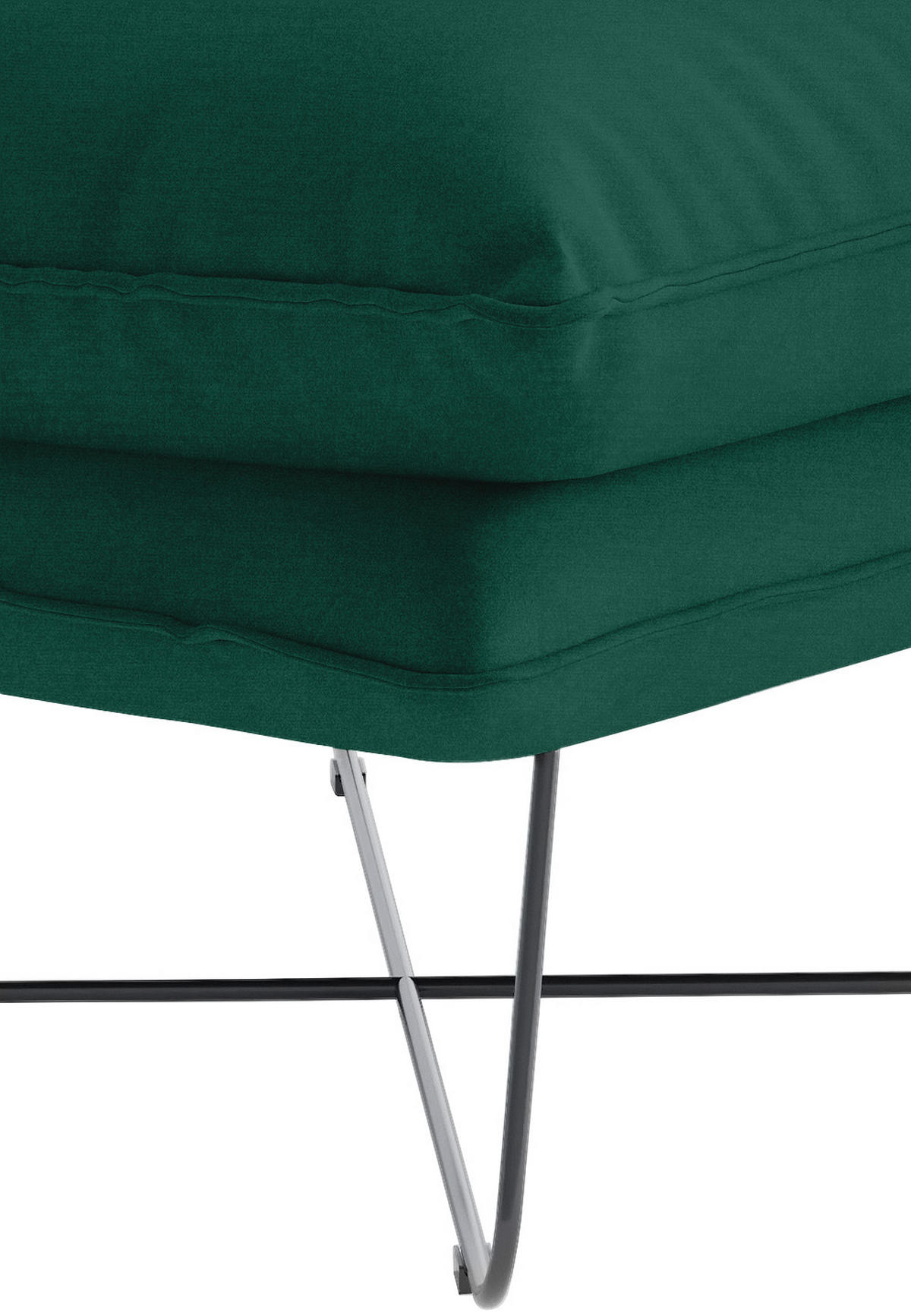 SESSEL in Velours Grün  - Schwarz/Grün, Design, Textil/Metall (72/84/90cm) - Hom`in