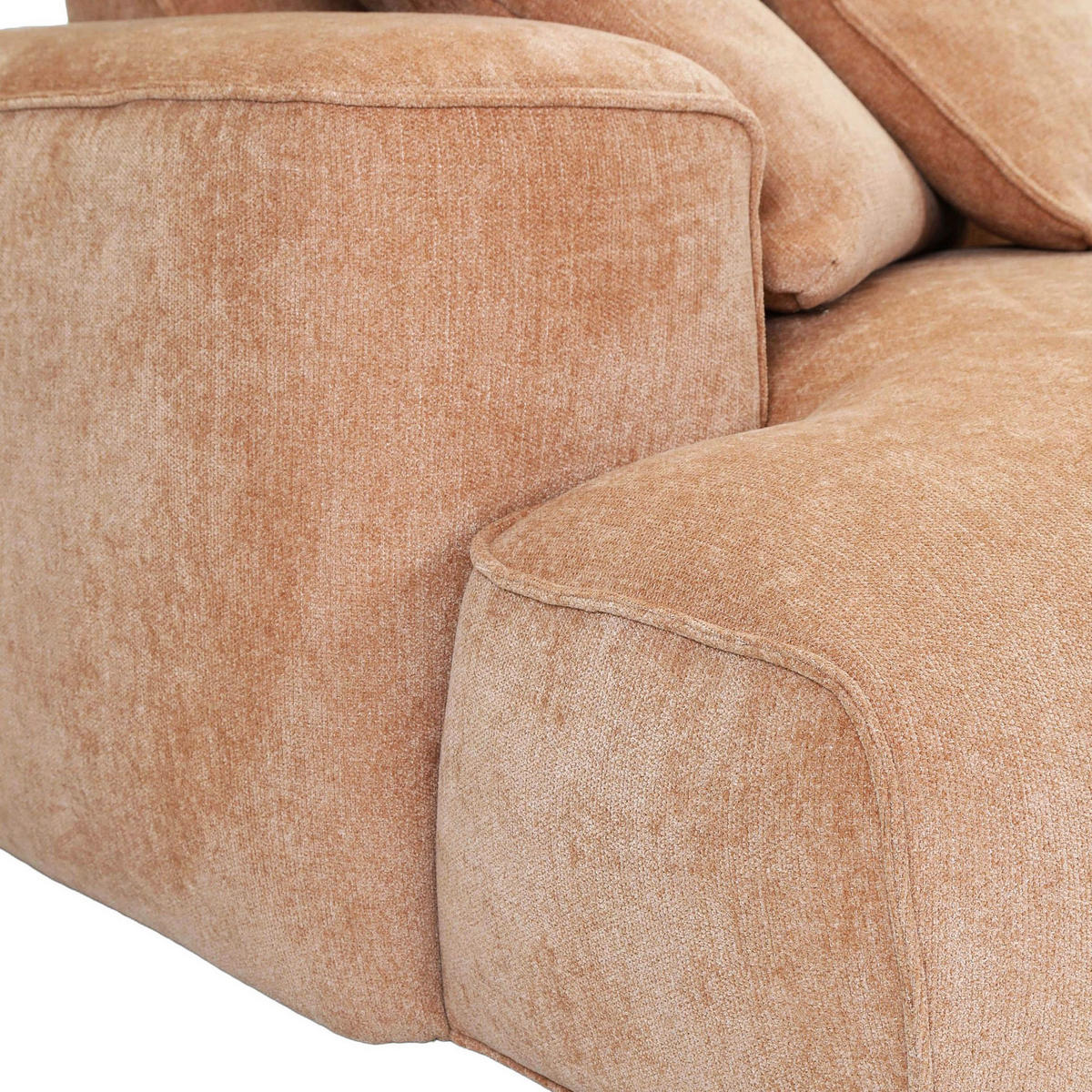 MEGASOFA Flachgewebe Aprikose  - Aprikose/Schwarz, MODERN, Kunststoff/Textil (270/77/140cm) - Lomoco