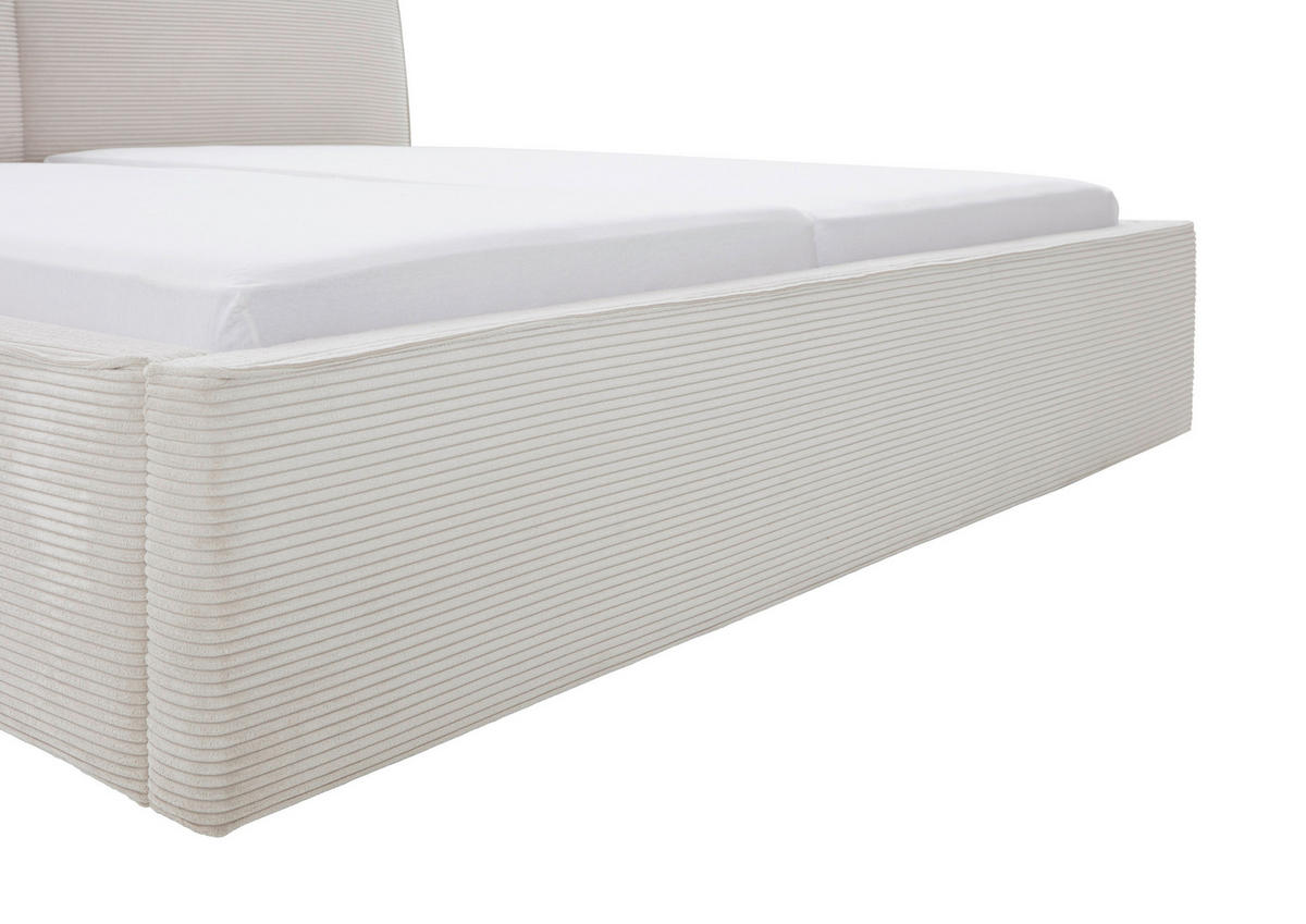 POLSTERBETT 180/200 cm  in Beige  - Birkefarben/Beige, Design, Holz/Textil (180/200cm) - Boxxx