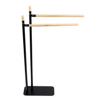 TÖRÖLKÖZŐTARTÓ 53/85,5/15 cm  - natúr színű/fekete, Design, fém (53/85,5/15cm) - Sadena