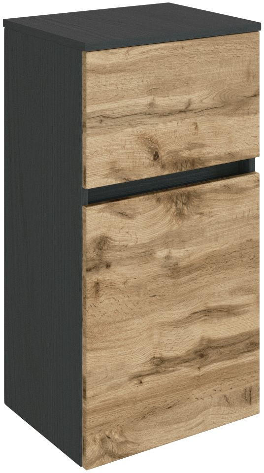 UNTERSCHRANK 40/79/35 cm   - Silberfarben/Eiche Wotan, Design, Holzwerkstoff/Kunststoff (40/79/35cm) - Held