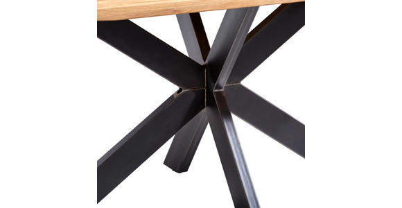 ESSTISCH in Holz 160/90/76 cm  - Eichefarben/Grau, Design, Holz/Metall (160/90/76cm) - Linea Natura