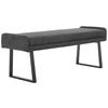 HOCKERBANK 140/51/49 cm Webstoff Schwarz, Dunkelgrau  - Dunkelgrau/Schwarz, Design, Textil/Metall (140/51/49cm) - Novel