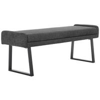 HOCKERBANK 160/49/49 cm Webstoff Schwarz, Dunkelgrau  - Dunkelgrau/Schwarz, Design, Textil/Metall (160/49/49cm) - Novel