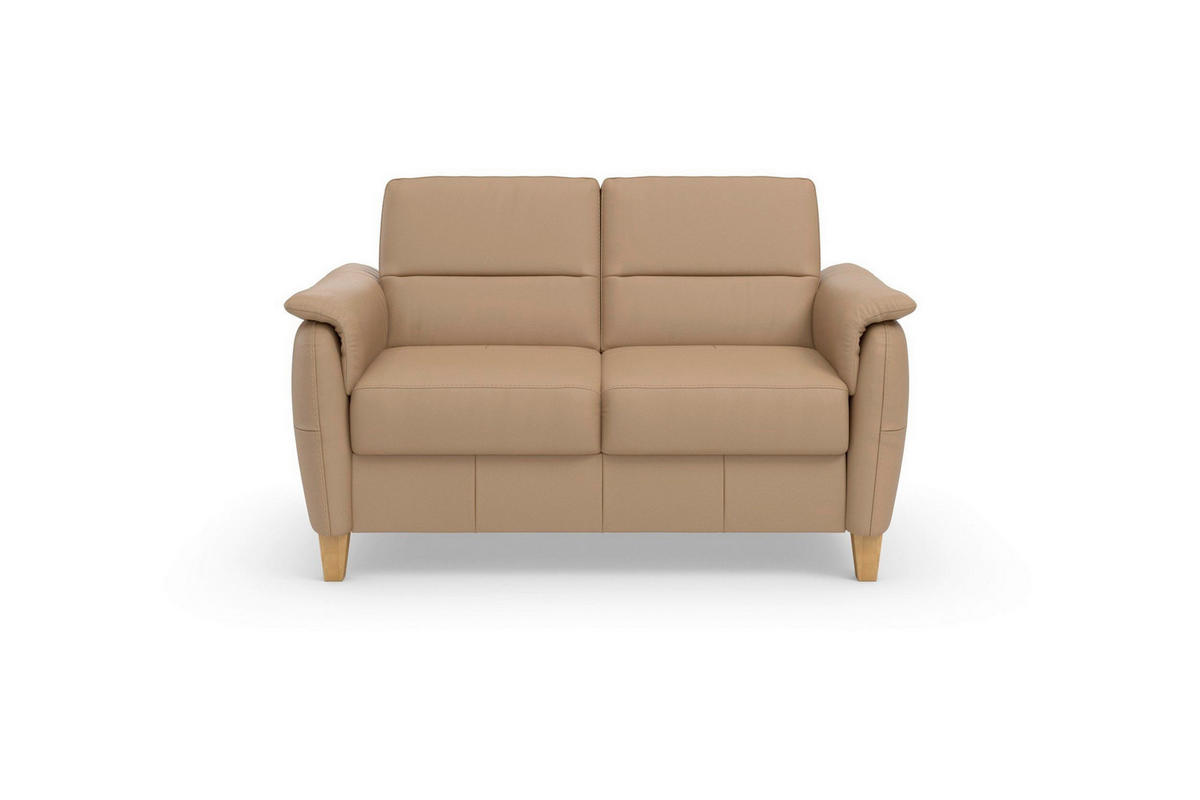 2-SITZER-SOFA PALMERA E Cappuccino Echtleder  - Eichefarben/Cappuccino, Basics, Leder/Holz (149/89/89cm) - Sit & More