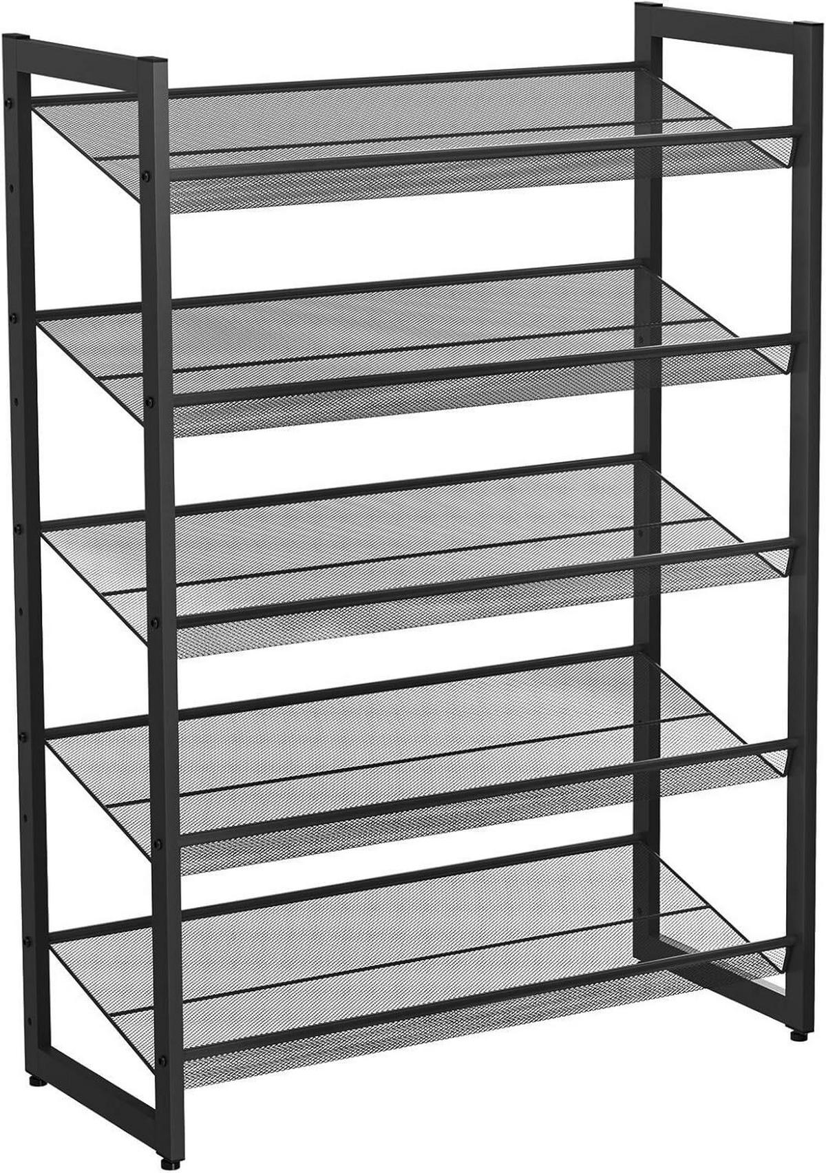 REGÁL NA BOTY, černá, 74/104/31 cm - černá, Basics, kov (74/104/31cm)