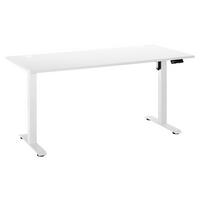 SCHREIBTISCH 137/68/71,5-120 cm  in Weiß  - Weiß, MODERN, Holzwerkstoff/Metall (137/68/71,5-120cm) - Carryhome