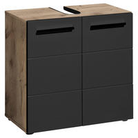 WASCHBECKENUNTERSCHRANK 60/62/31 cm  - Eichefarben/Schwarz, Basics, Holzwerkstoff/Kunststoff (60/62/31cm) - MID.YOU