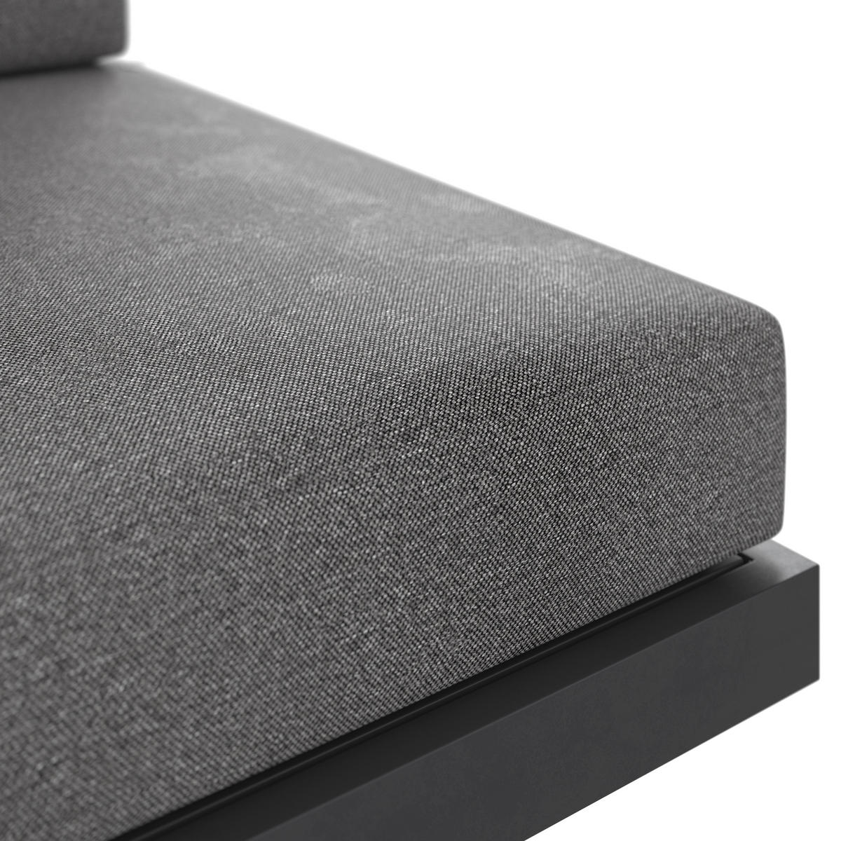 LOUNGESOFA  - Dunkelgrau/Anthrazit, MODERN, Textil/Metall (198/72/77cm) - Ambia Garden