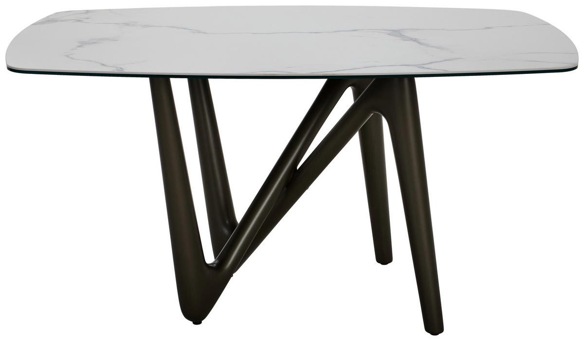 ESSTISCH in Metall, Keramik 150/100/75 cm  - Beige/Anthrazit, Design, Keramik/Metall (150/100/75cm) - Dieter Knoll