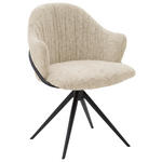 ARMLEHNSTUHL  in beflockt  - Anthrazit/Beige, Design, Textil/Metall (57/84/44,5cm) - Belluti