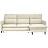ECKSOFA Creme Flachgewebe  - Creme/Schwarz, KONVENTIONELL, Textil/Metall (254/190cm) - Livetastic