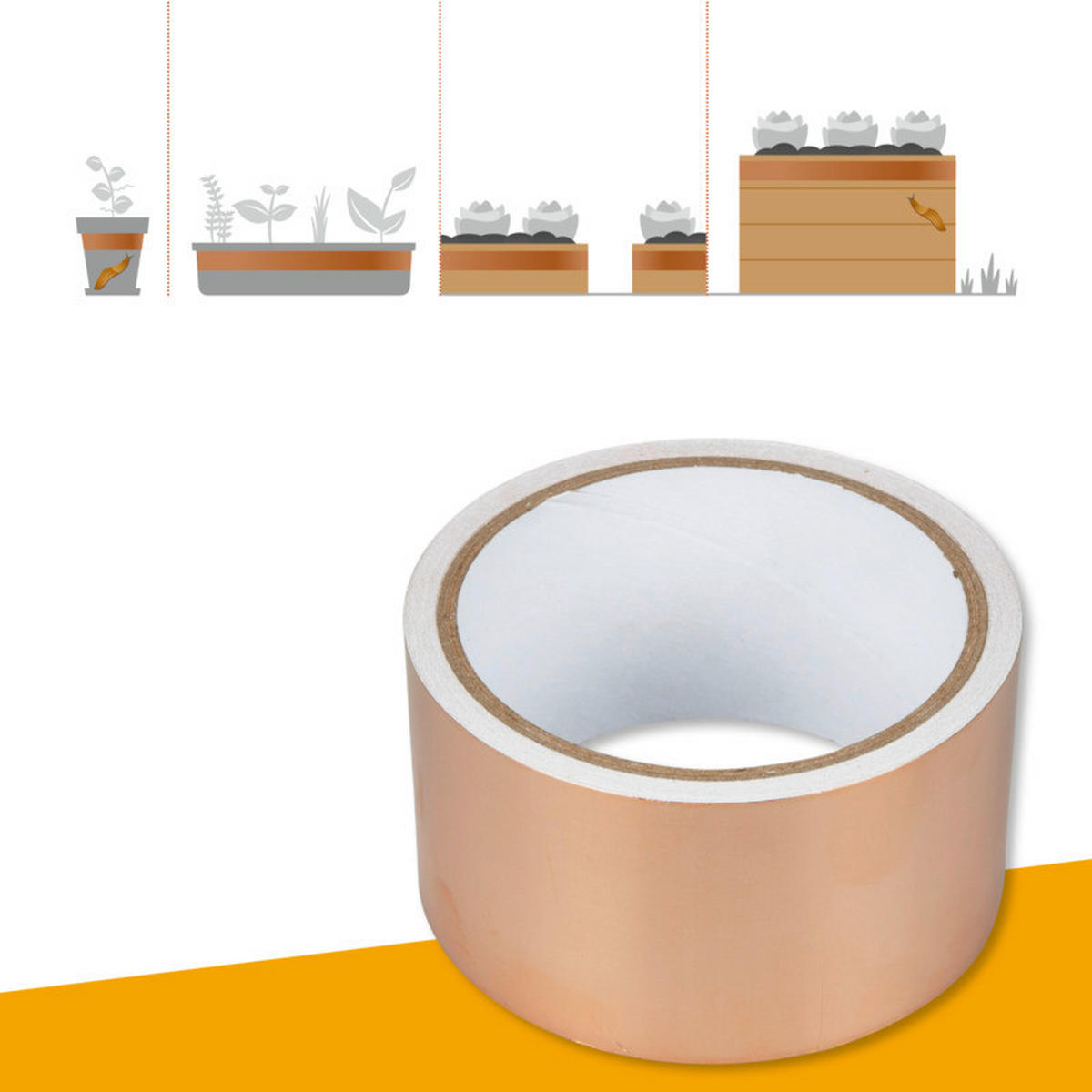 SCHNECKEN-ABWEHRBAND  - Kupferfarben, Basics, Kunststoff/Metall (5/600cm)