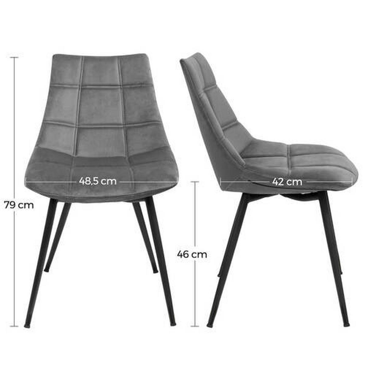 SADA STOLIČIEK 2 kus - čierna/sivá, Trend, kov/textil (48,5/79/54cm) - Boxxx