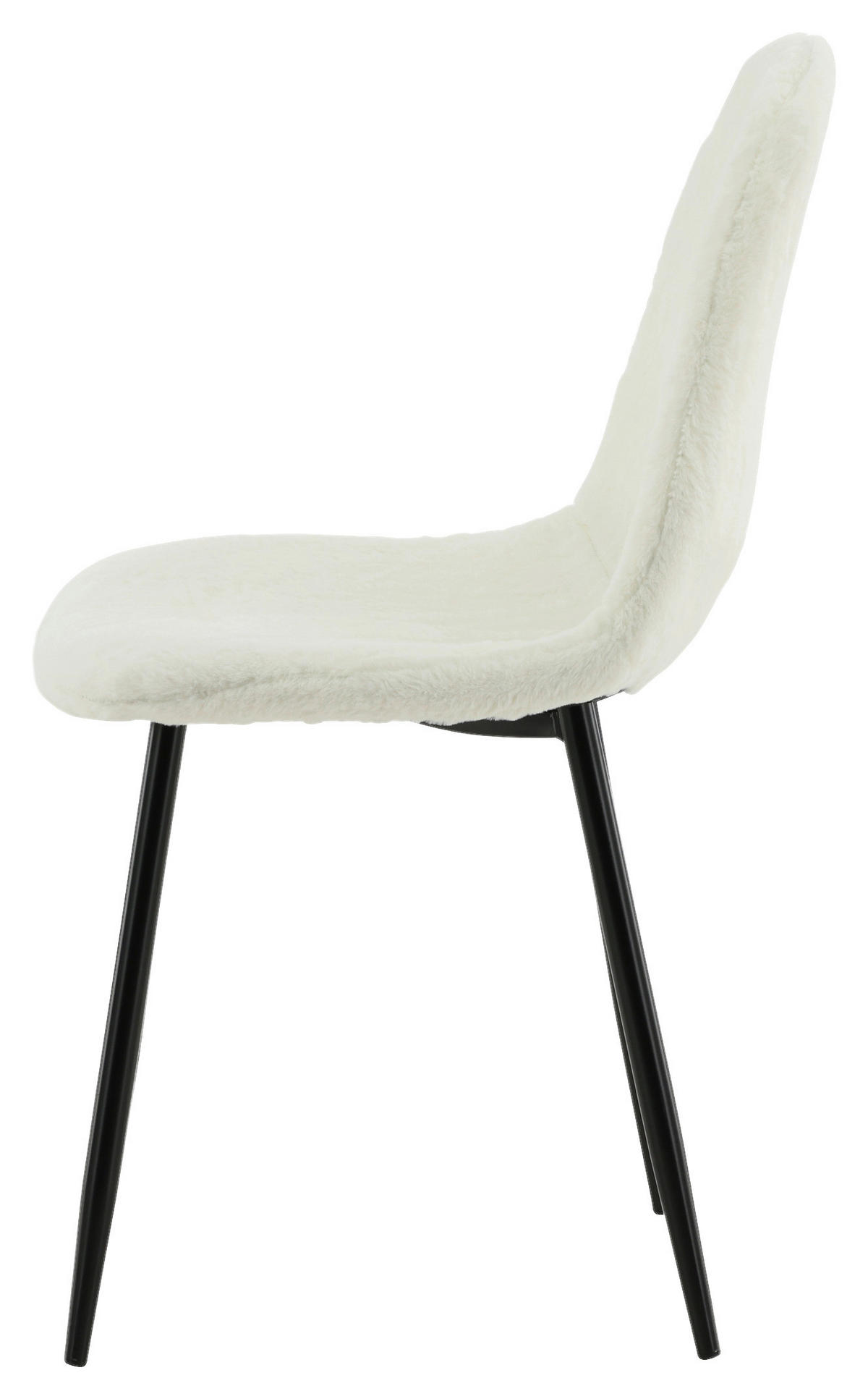 STOLSET 2 styck stål teddy tyg  - vit/svart, Design, metall/textil (44/87/53cm) - Livetastic