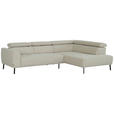 ECKSOFA in Feincord Beige  280/205 cm  - Beige/Schwarz, Design, Textil/Metall (280/205cm) - Xora