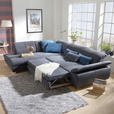 ECKSOFA Dunkelgrau Chenille  - Chromfarben/Dunkelgrau, Design, Textil (313/242cm) - Xora
