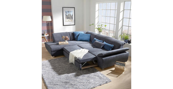 ECKSOFA Dunkelgrau Chenille  - Chromfarben/Dunkelgrau, Design, Textil (313/242cm) - Xora