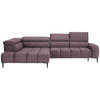 ECKSOFA Flieder Samt, Webstoff  - Flieder/Schwarz, Design, Textil/Metall (216/300cm) - Welnova