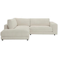 ECKSOFA in Cord Creme  - Creme/Schwarz, Design, Kunststoff/Textil (224/265cm) - Hom`in