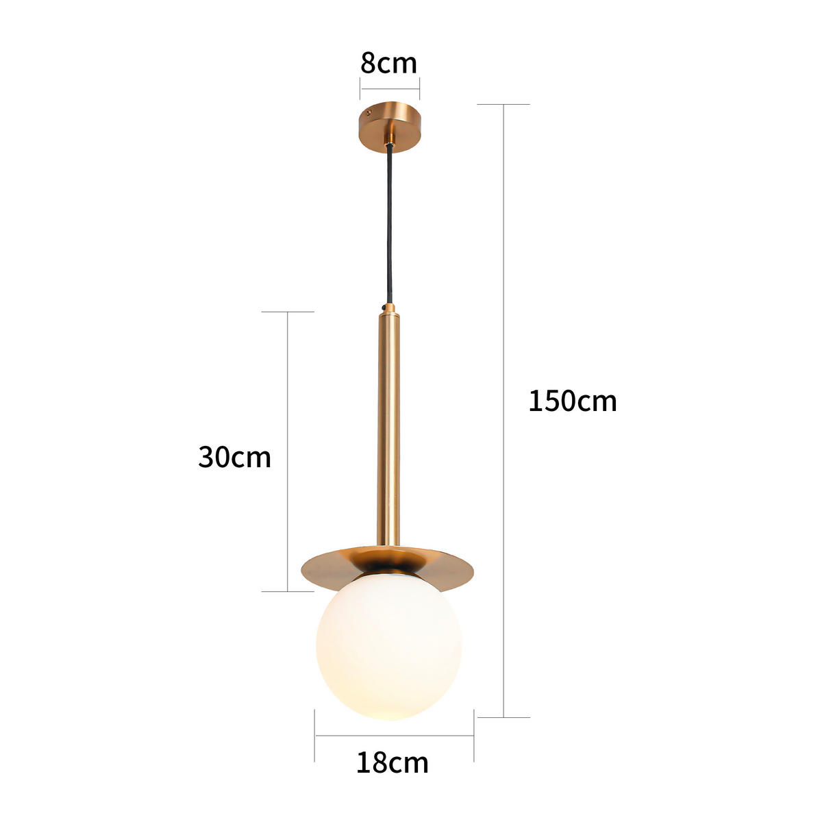 HÄNGLAMPA Roma 125/18/18 cm  - guldfärgad, Basics, metall (125/18/18cm)