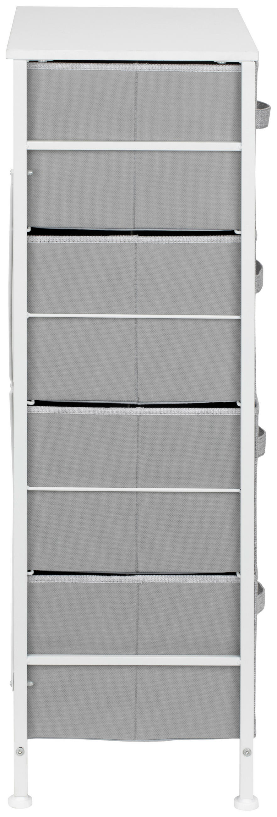 KOMMODE  in 45/92.5/30 cm  - Weiß/Grau, MODERN, Holzwerkstoff/Textil (45/92.5/30cm) - PBJ