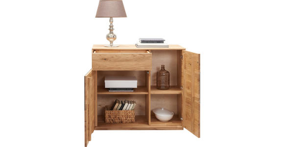 KOMMODE  in 98/89/42 cm  - Eichefarben/Anthrazit, Design, Glas/Holz (98/89/42cm) - Waldwelt