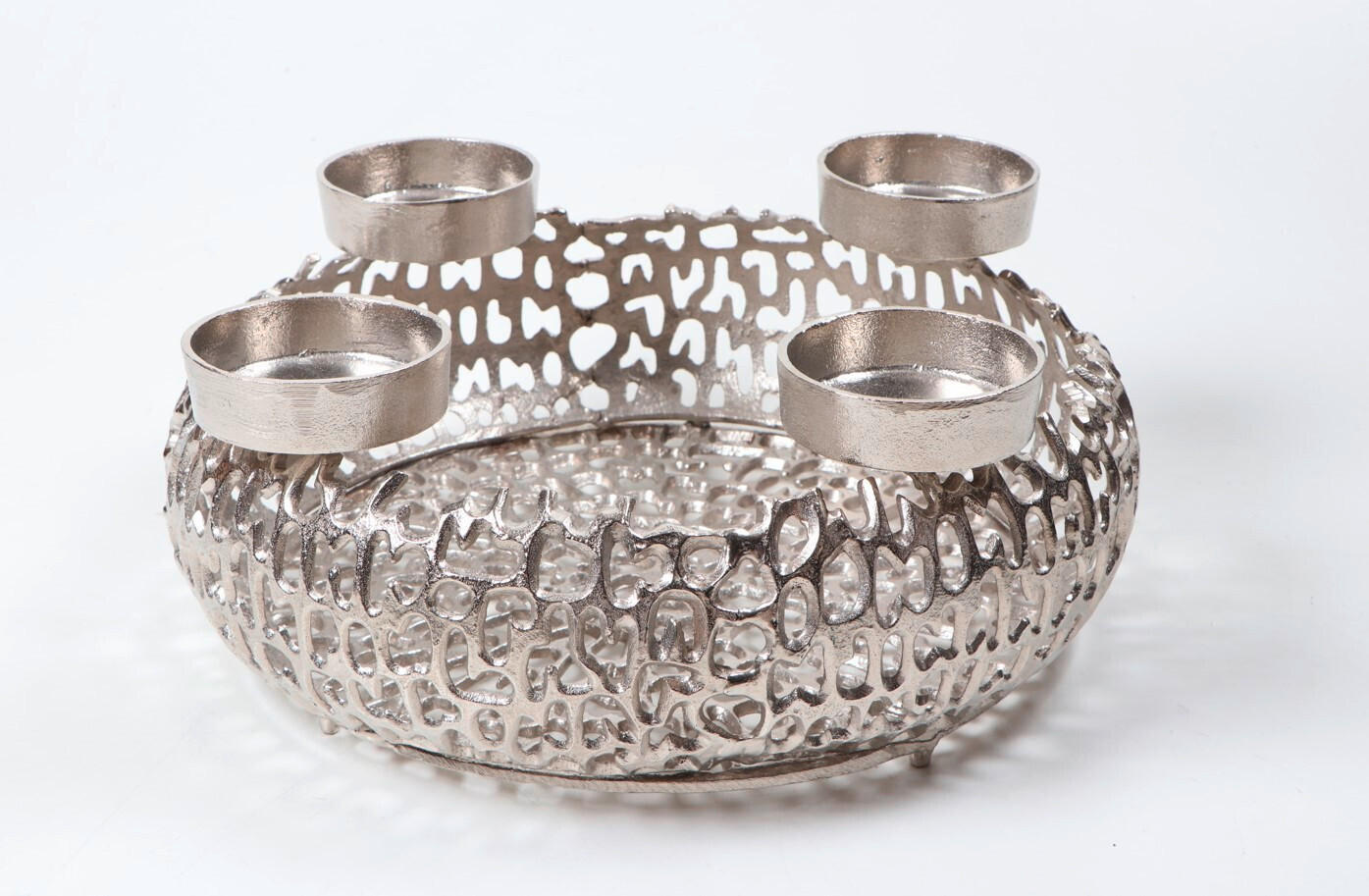 STOJAN NA SVÍČKY  kov - barvy niklu, Design, kov (41/14,5/32,5cm) - Ambia Home