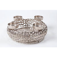 STOJAN NA SVÍČKY  kov - barvy niklu, Design, kov (41/14,5/32,5cm) - Ambia Home