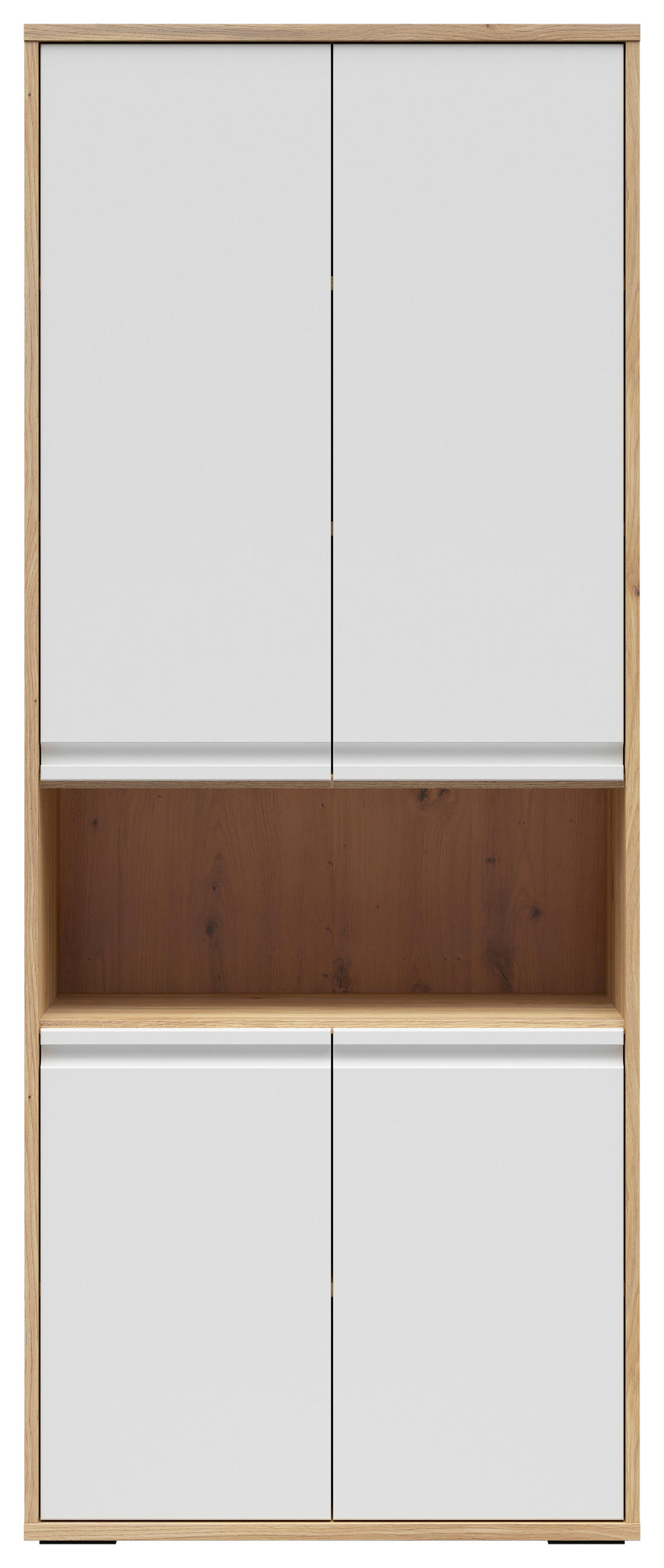 AKTENSCHRANK Weiß, Eichefarben  - Eichefarben/Weiß, KONVENTIONELL, Holzwerkstoff (80/198/41cm) - Carryhome
