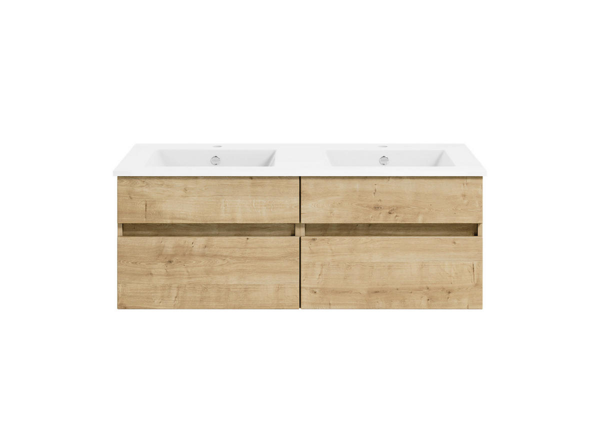 BADEZIMMER  in 150 cm  - Eichefarben/Weiß, KONVENTIONELL, Keramik/Holzwerkstoff (150cm) - Puris